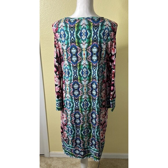 Nicole by Nicole Miller Women’s Multicolor Floral Cold Shoulder Sheath Dress M - Picture 4 of 7